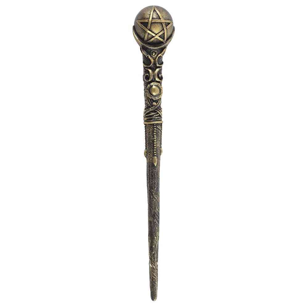 Something Different - Bronze Pentagram Wand - Bronze coloured